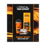 Loreal Men Expert Energy Boost Zestaw prezentowy dla mężczyzn - Antyperspirant roll-on + Żel pod prysznic + Krem do twarzy