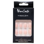 Short Square Light Beige Sztuczne paznokcie Tipsy z żelową naklejką -
