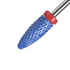 Frez ceramiczny do hybryd, żeli, akryli Long Bullet F - stożek delikatny czerwony