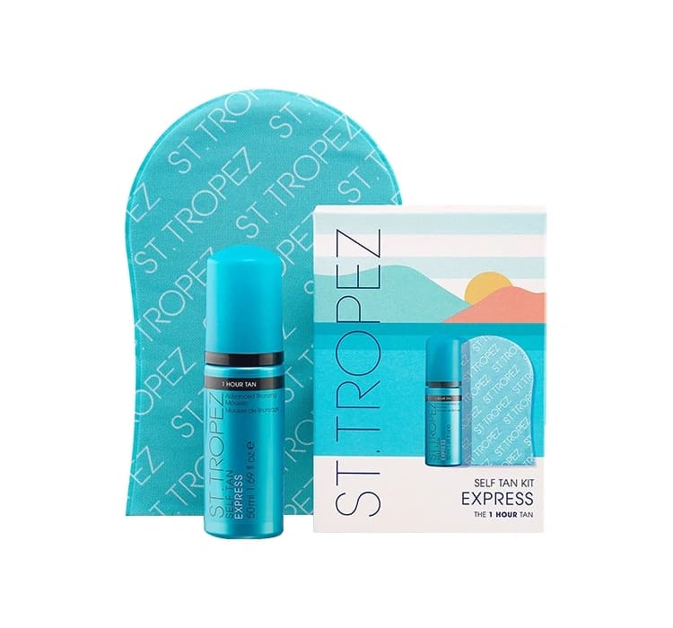 Tropez Self Tan Express Kit zestaw kosmetyków pianka samoopalająca + rękawica