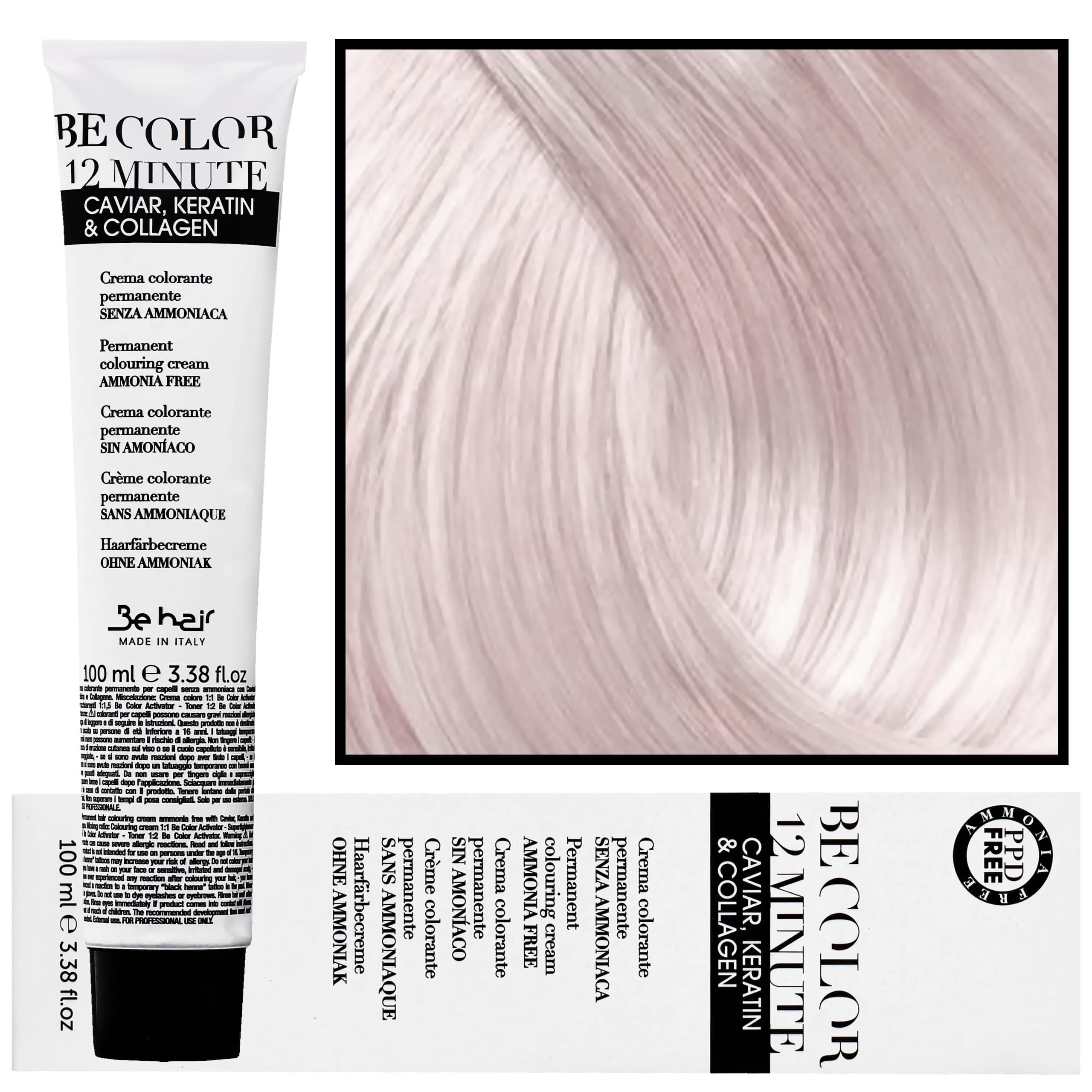 Be Color 12 minute - farba do włosów bez amoniaku, 11,1 | Super Blond Platynowy Popielaty