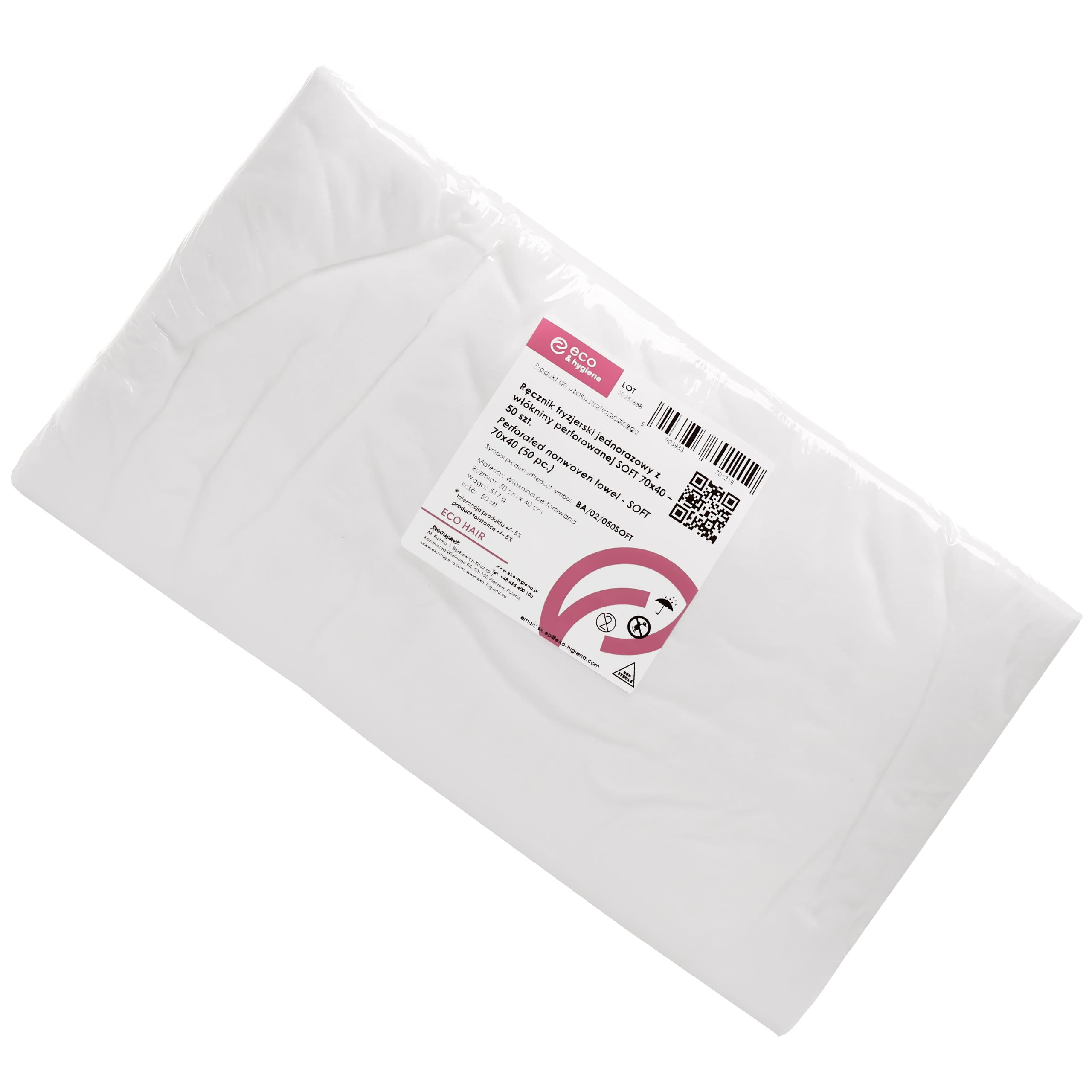 Higiena Jednorazowy ręcznik fryzjerski z włókniny perforowanej Soft 70x40cm