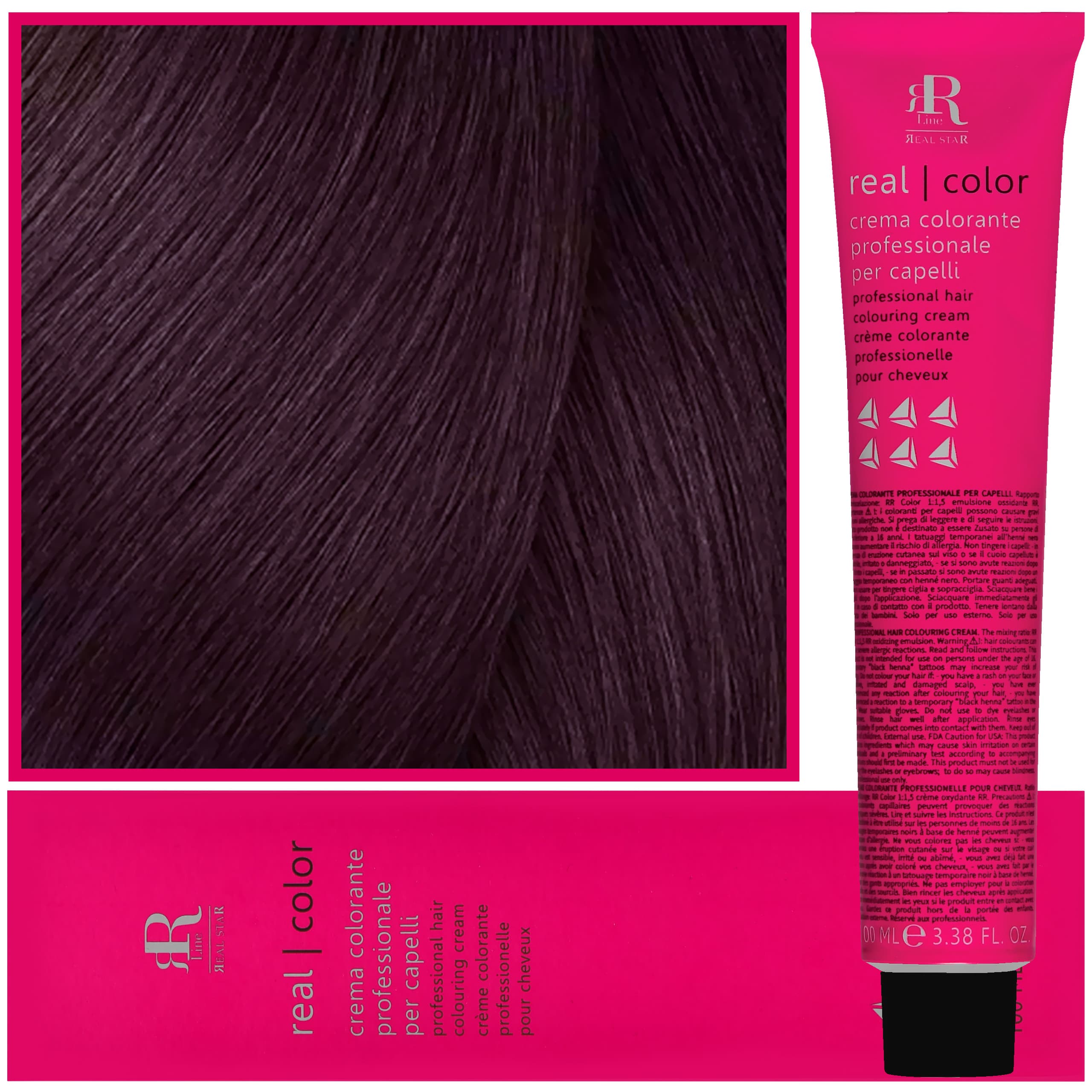 Real Color Crema - profesjonalna farba do włosów, 4.2 | Kasztan Fioletowy
