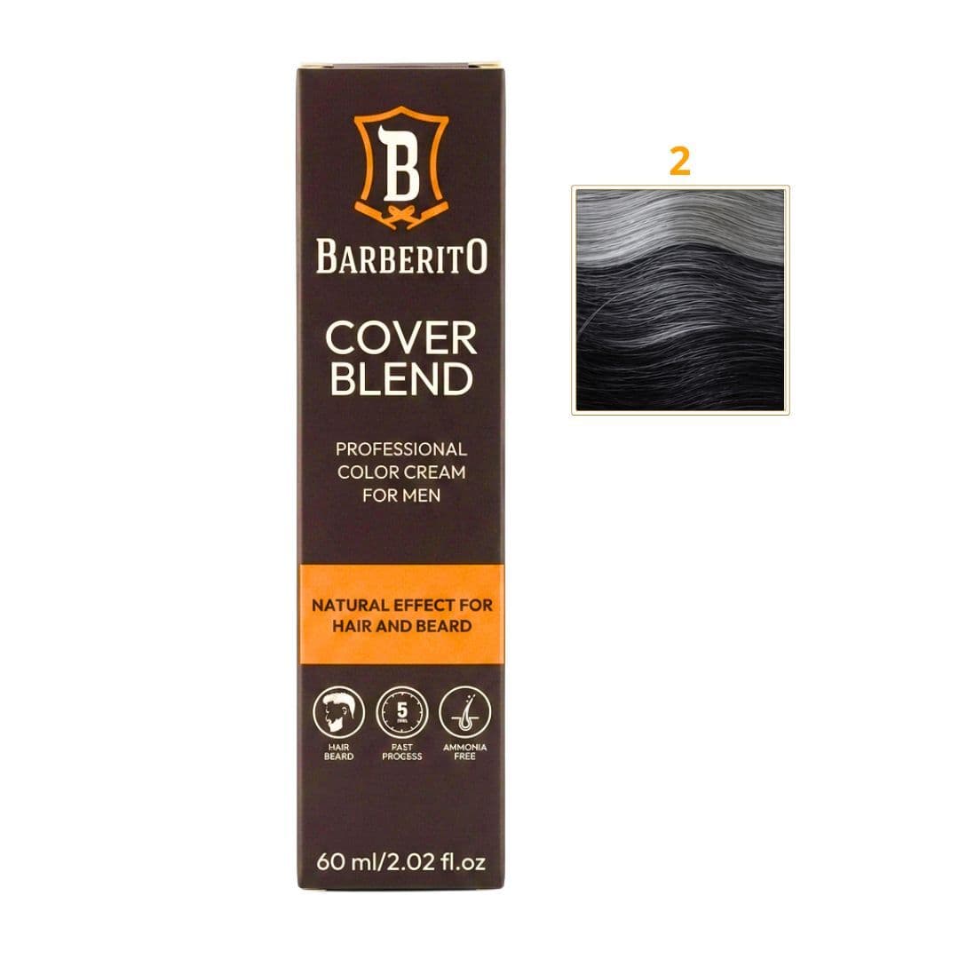 Cover Blend, krem do odsiwiania włosów i brody, 2 Very Dark Brown