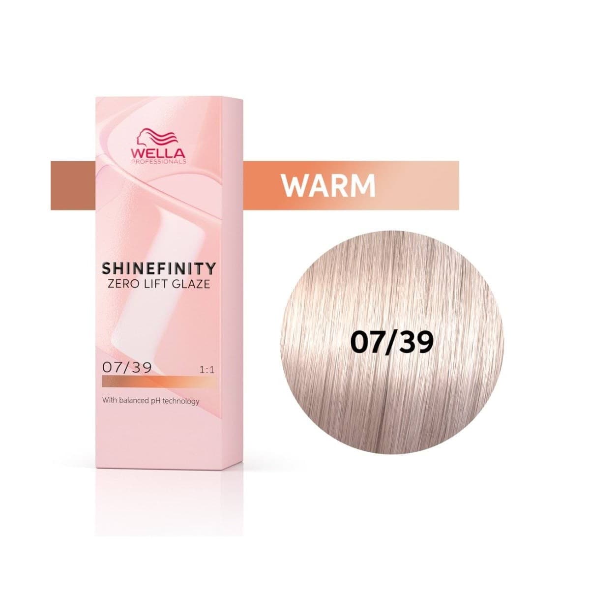 Wella Shinefinity Warm Zero Lift Glaze, farba półtrwała do włosów, 07/39