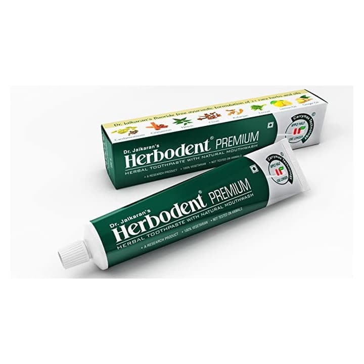 Pasta do zębów Herbodent Premium Przeciw próchnicy Dr Jaikaran ajurwedyjska receptura 21 ziół