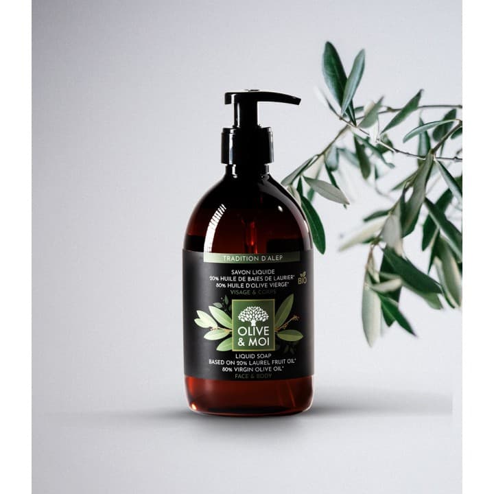 Mydło w płynie Aleppo BIO 20% Olejku Laurowego 80% Oliwy z Oliwek Extra Virgin Olive & Moi