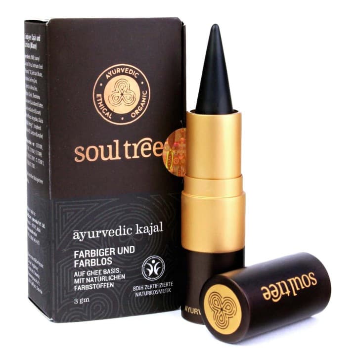 Kajal BIO kolor CZARNY SoulTree Ayurvedic BDIH certyfikat ekologiczności