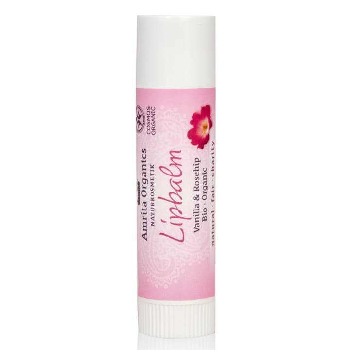 Balsam Bio do ust - Wanilia i owoc dzikiej róży, Amrita Organics