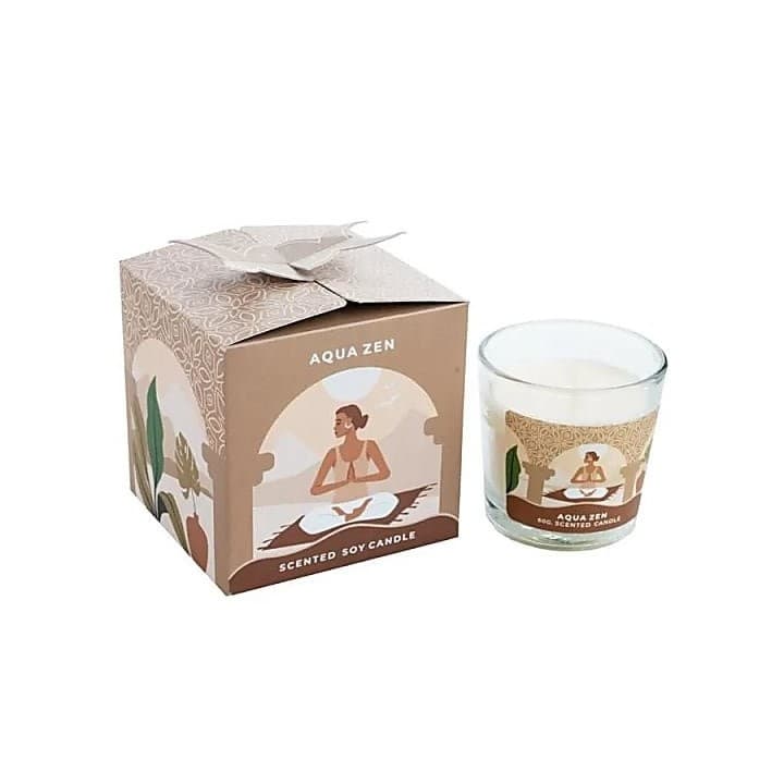 Świeca Sojowa Zapachowa Moonshine Yoga Aqua Zen w Szkle SCENTED