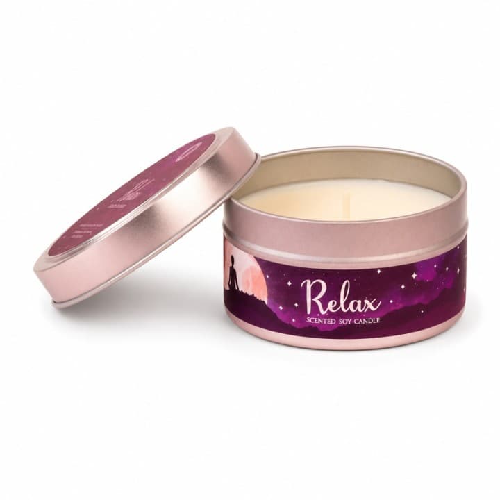 Świeca Zapachowa Relaksująca W Puszce AROMATHERAPHY RELAX SONG OF INDIA