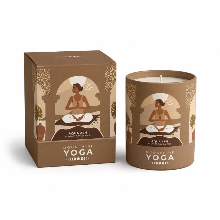 Świeca Sojowa Aqua Zen W Szklanym Słoiku MOONSHINE YOGA SCENTED
