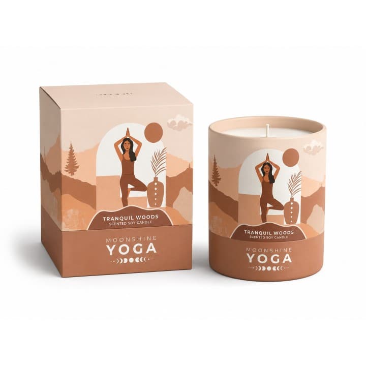 Świeca Sojowa Moonshine Yoga Tranquil Woods W Szkle SCENTED SONG