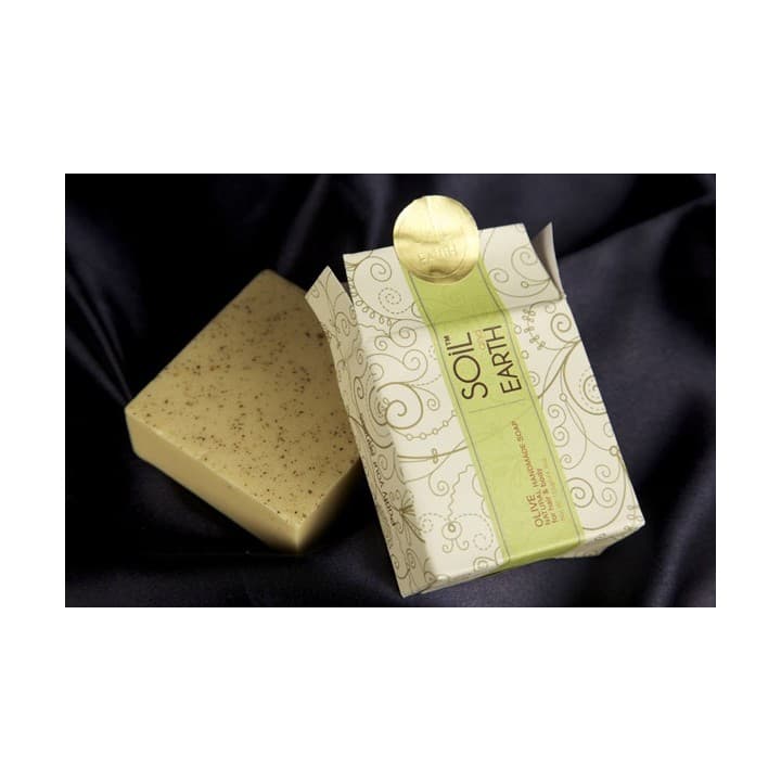 Ręcznie robione w Indiach mydło do ciała i włosów 100% VEGAN Oliwkowe Soil&Earth regeneracja i odmładzanie