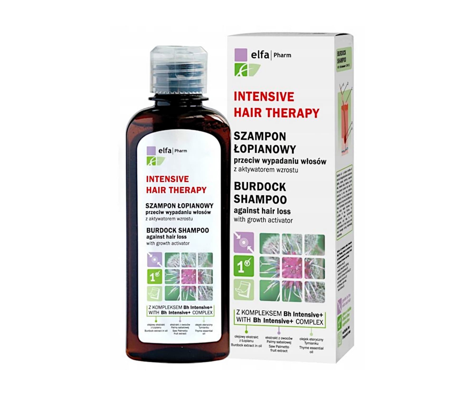 Szampon przeciw wypadaniu włosów Elfa Pharm Intensive Hair Therapy Burdock Shampoo -