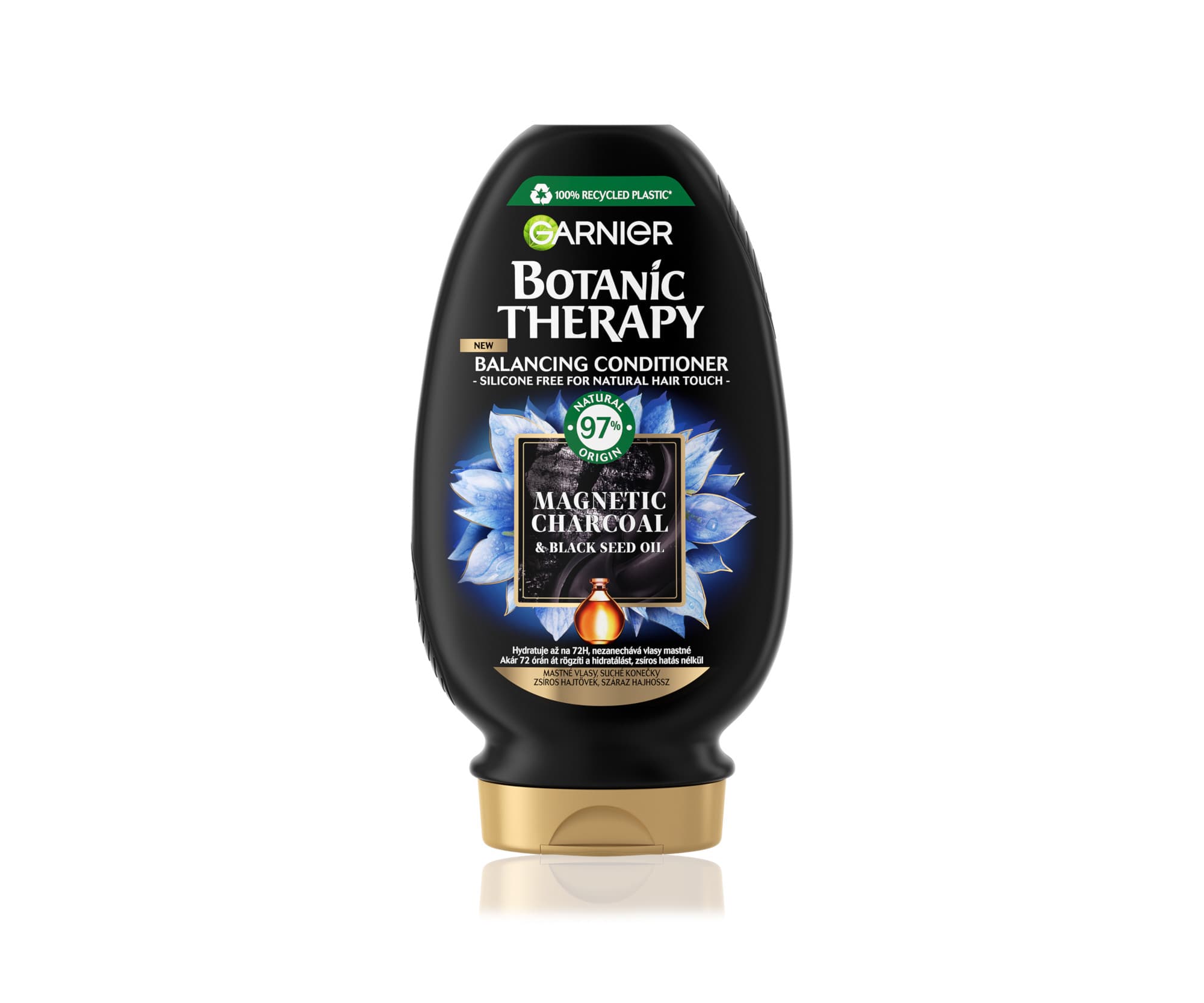 Odżywka do włosów przetłuszczających się i suchych Garnier Therapy Botanic Magnetic Charcoal -