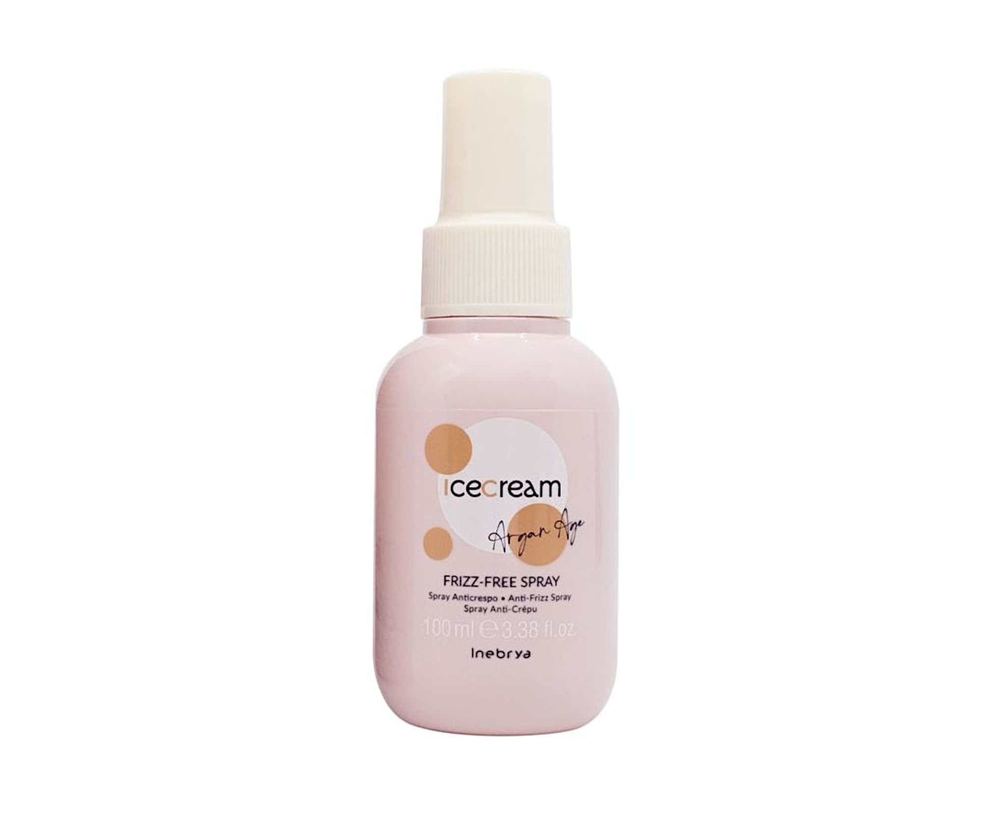 Ultralekki spray przeciw puszeniu się włosów Inebrya Ice Cream Argan Age Frizz-Free Spray -